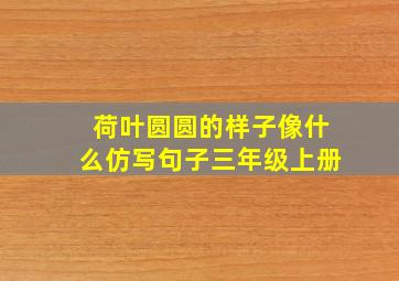 荷叶圆圆的样子像什么仿写句子三年级上册