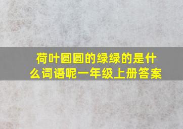 荷叶圆圆的绿绿的是什么词语呢一年级上册答案