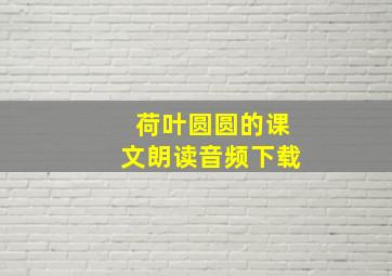 荷叶圆圆的课文朗读音频下载