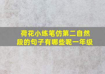 荷花小练笔仿第二自然段的句子有哪些呢一年级