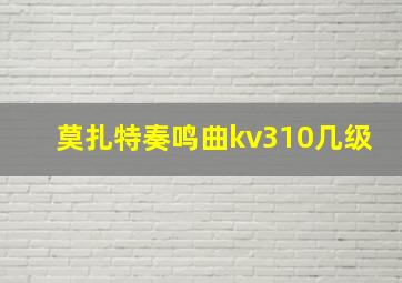 莫扎特奏鸣曲kv310几级