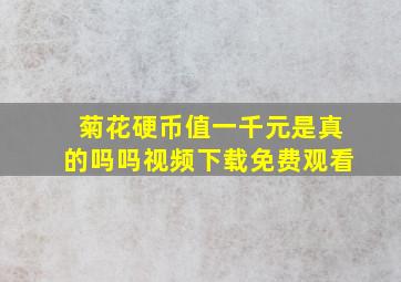 菊花硬币值一千元是真的吗吗视频下载免费观看