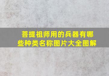 菩提祖师用的兵器有哪些种类名称图片大全图解