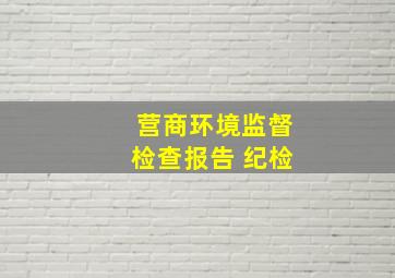 营商环境监督检查报告 纪检