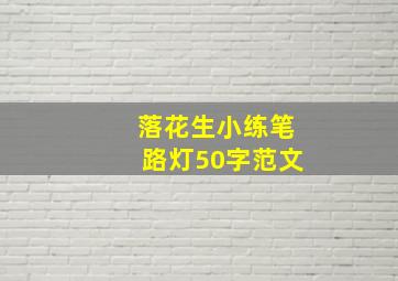 落花生小练笔路灯50字范文