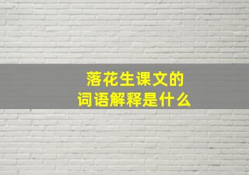 落花生课文的词语解释是什么