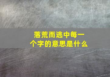 落荒而逃中每一个字的意思是什么