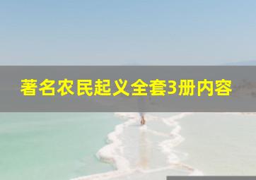 著名农民起义全套3册内容