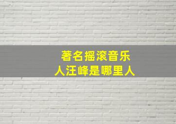 著名摇滚音乐人汪峰是哪里人