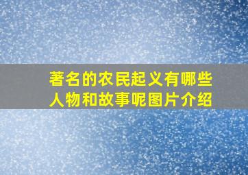 著名的农民起义有哪些人物和故事呢图片介绍