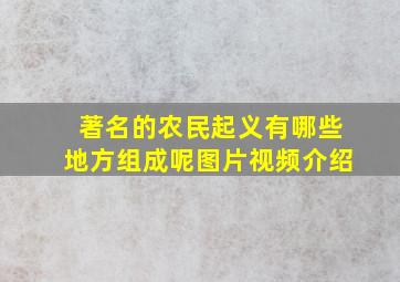 著名的农民起义有哪些地方组成呢图片视频介绍