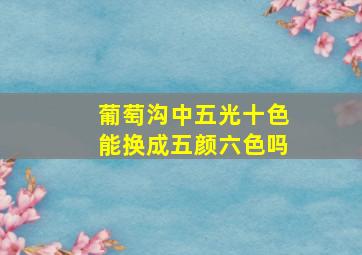 葡萄沟中五光十色能换成五颜六色吗