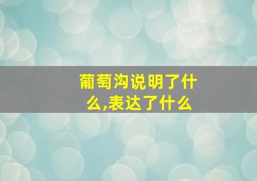 葡萄沟说明了什么,表达了什么