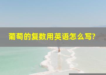 葡萄的复数用英语怎么写?