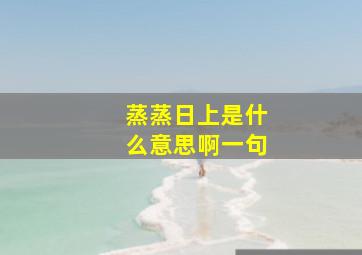 蒸蒸日上是什么意思啊一句