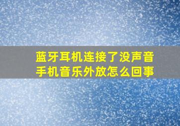 蓝牙耳机连接了没声音手机音乐外放怎么回事