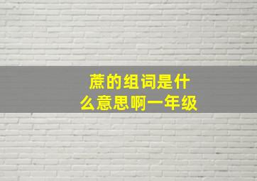 蔗的组词是什么意思啊一年级