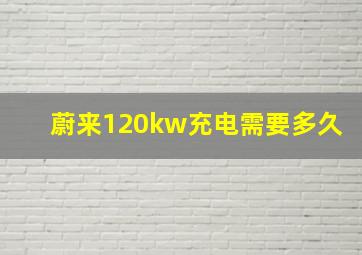 蔚来120kw充电需要多久