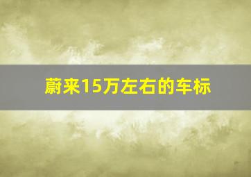 蔚来15万左右的车标