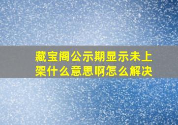 藏宝阁公示期显示未上架什么意思啊怎么解决