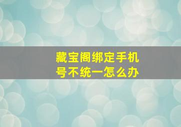 藏宝阁绑定手机号不统一怎么办