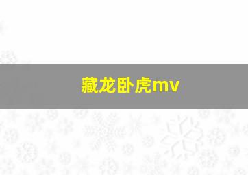 藏龙卧虎mv