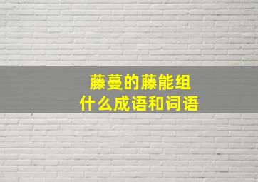 藤蔓的藤能组什么成语和词语