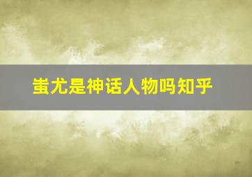 蚩尤是神话人物吗知乎