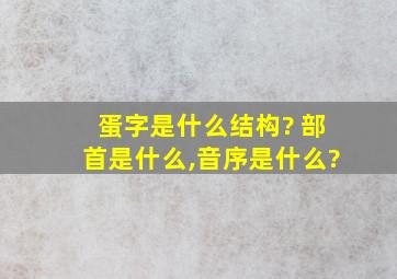 蛋字是什么结构? 部首是什么,音序是什么?