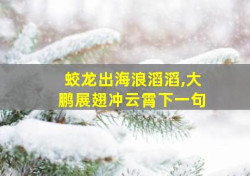 蛟龙出海浪滔滔,大鹏展翅冲云霄下一句