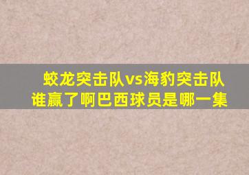 蛟龙突击队vs海豹突击队谁赢了啊巴西球员是哪一集