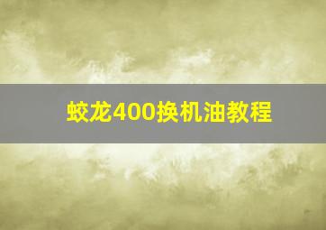 蛟龙400换机油教程