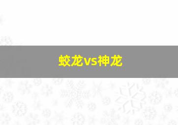 蛟龙vs神龙