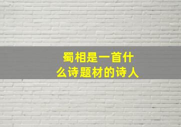 蜀相是一首什么诗题材的诗人