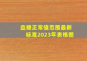 血糖正常值范围最新标准2023年表格图