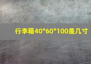 行李箱40*60*100是几寸