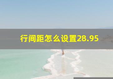 行间距怎么设置28.95