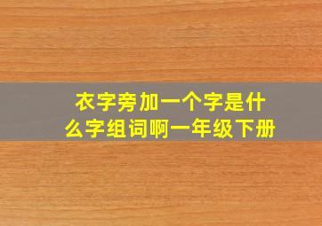 衣字旁加一个字是什么字组词啊一年级下册