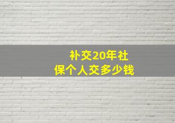 补交20年社保个人交多少钱