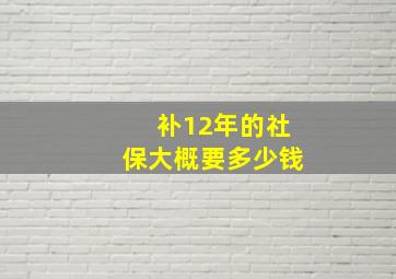 补12年的社保大概要多少钱