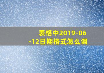 表格中2019-06-12日期格式怎么调