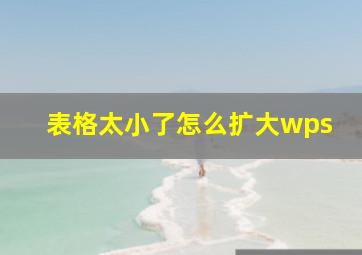 表格太小了怎么扩大wps