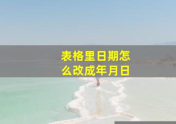 表格里日期怎么改成年月日