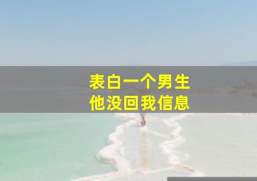 表白一个男生他没回我信息