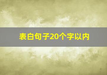 表白句子20个字以内