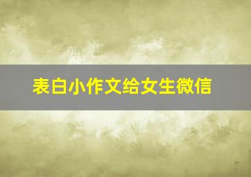 表白小作文给女生微信