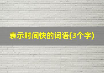 表示时间快的词语(3个字)