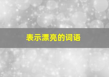 表示漂亮的词语