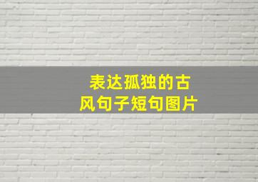 表达孤独的古风句子短句图片