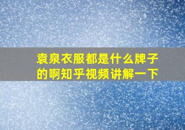 袁泉衣服都是什么牌子的啊知乎视频讲解一下